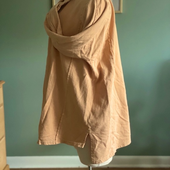 Orange creamsicle Jersey Top Soft Surroundings 1X distressed Look - Picture 6 of 7